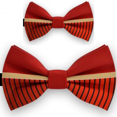 Papioane tata fiu, rosu carmin, imprimeu Pinstripe